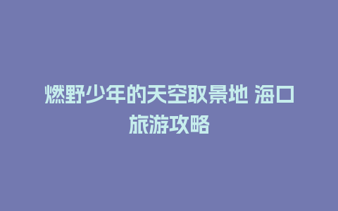 燃野少年的天空取景地 海口旅游攻略