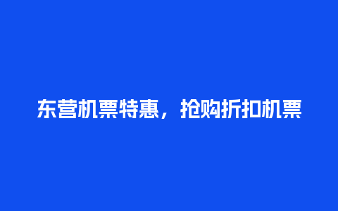 东营机票特惠，抢购折扣机票