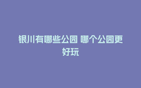 银川有哪些公园 哪个公园更好玩