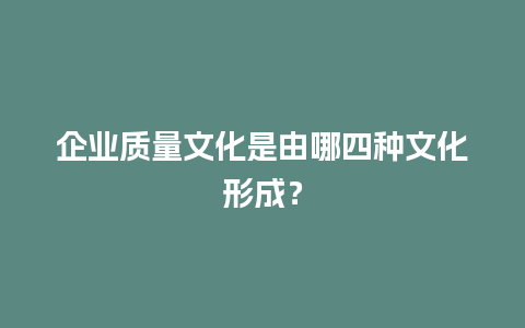 企业质量文化是由哪四种文化形成？