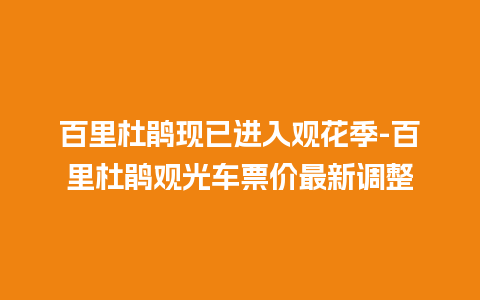 百里杜鹃现已进入观花季-百里杜鹃观光车票价最新调整