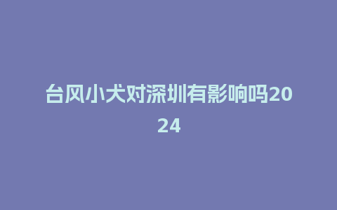 台风小犬对深圳有影响吗2024