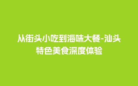 从街头小吃到海味大餐-汕头特色美食深度体验