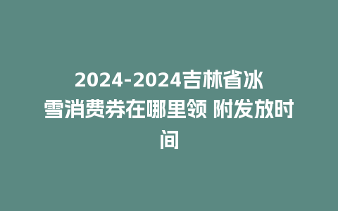 2024-2024吉林省冰雪消费券在哪里领 附发放时间