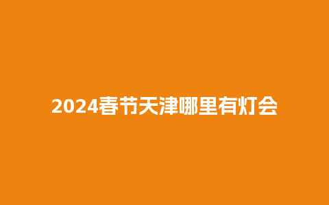 2024春节天津哪里有灯会