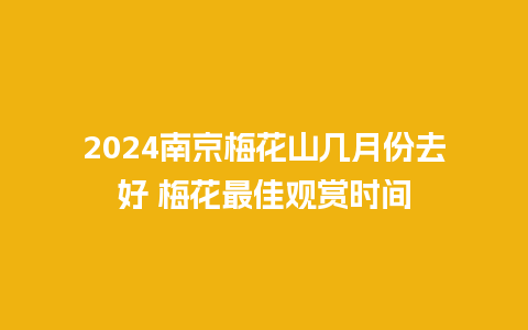 2024南京梅花山几月份去好 梅花最佳观赏时间