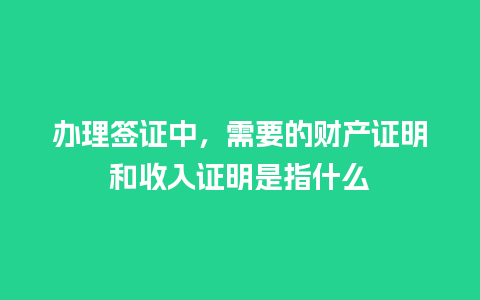 办理签证中，需要的财产证明和收入证明是指什么