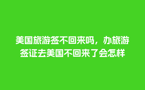 美国旅游签不回来吗，办旅游签证去美国不回来了会怎样