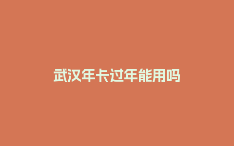 武汉年卡过年能用吗