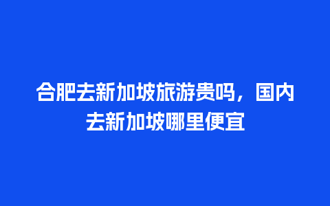 合肥去新加坡旅游贵吗，国内去新加坡哪里便宜