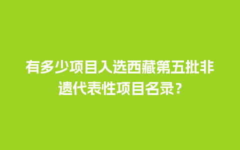 有多少项目入选西藏第五批非遗代表性项目名录？