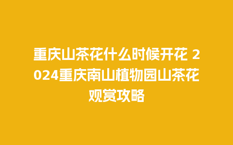 重庆山茶花什么时候开花 2024重庆南山植物园山茶花观赏攻略