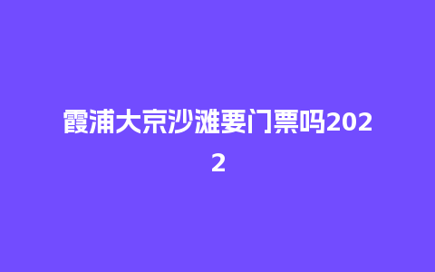 霞浦大京沙滩要门票吗2024