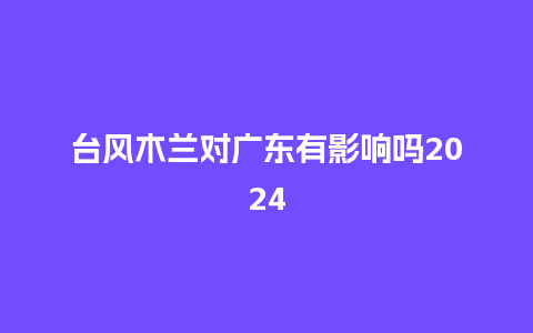 台风木兰对广东有影响吗2024