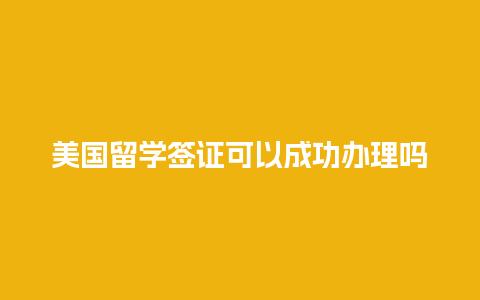 美国留学签证可以成功办理吗