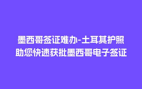 墨西哥签证难办-土耳其护照助您快速获批墨西哥电子签证