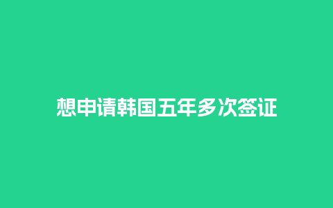 想申请韩国五年多次签证