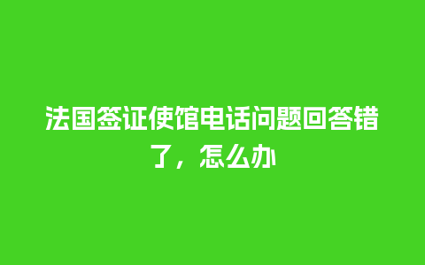 法国签证使馆电话问题回答错了，怎么办