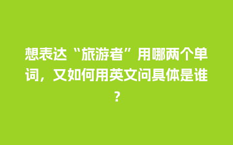 想表达“旅游者”用哪两个单词，又如何用英文问具体是谁？