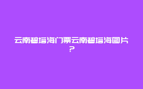 云南碧塔海门票云南碧塔海图片？