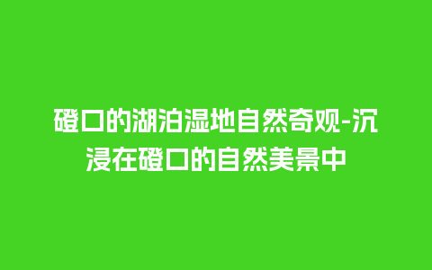 磴口的湖泊湿地自然奇观-沉浸在磴口的自然美景中