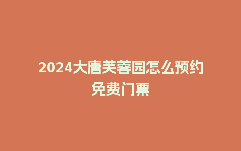 2024大唐芙蓉园怎么预约免费门票