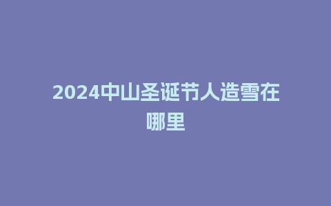 2024中山圣诞节人造雪在哪里