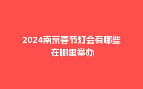 2024南京春节灯会有哪些 在哪里举办