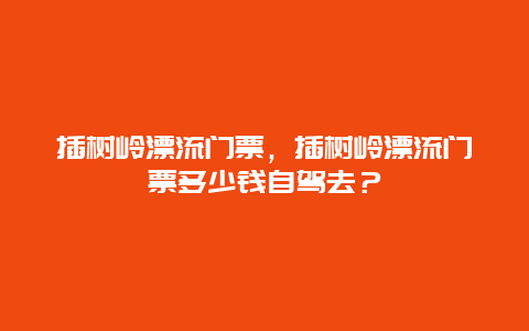 插树岭漂流门票，插树岭漂流门票多少钱自驾去？