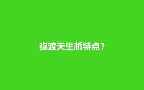 弥渡天生桥特点？