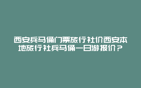 西安兵马俑门票旅行社价西安本地旅行社兵马俑一日游报价？