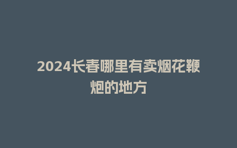 2024长春哪里有卖烟花鞭炮的地方