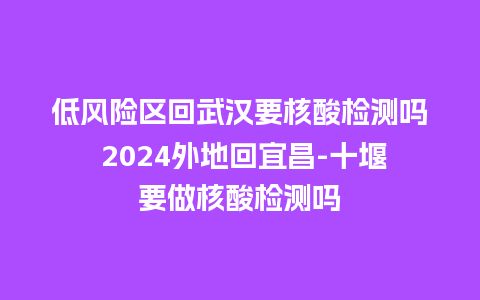 低风险区回武汉要核酸检测吗 2024外地回宜昌-十堰要做核酸检测吗