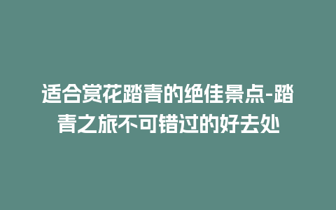 适合赏花踏青的绝佳景点-踏青之旅不可错过的好去处