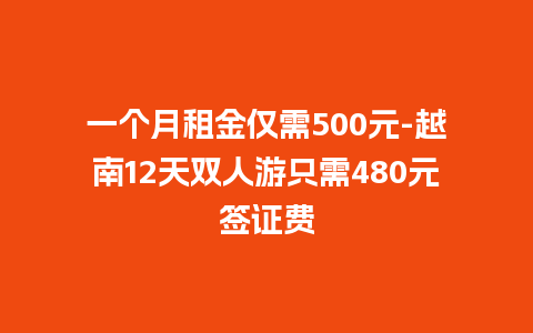 一个月租金仅需500元-越南12天双人游只需480元签证费