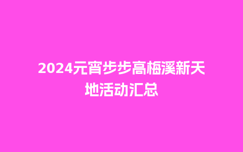 2024元宵步步高梅溪新天地活动汇总