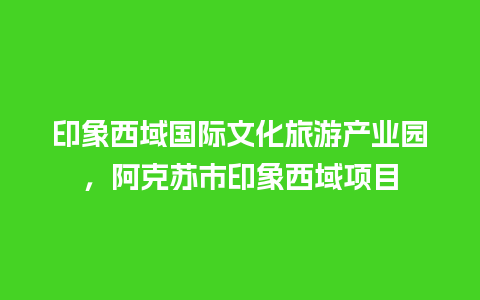 印象西域国际文化旅游产业园，阿克苏市印象西域项目