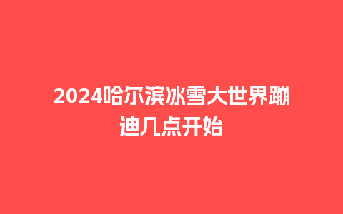 2024哈尔滨冰雪大世界蹦迪几点开始