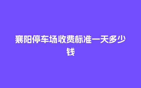 襄阳停车场收费标准一天多少钱