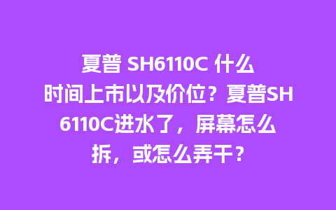 夏普 SH6110C 什么时间上市以及价位？夏普SH6110C进水了，屏幕怎么拆，或怎么弄干？