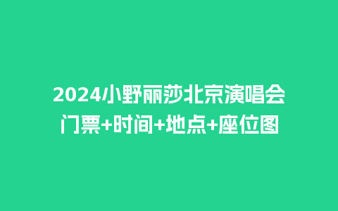 2024小野丽莎北京演唱会门票+时间+地点+座位图