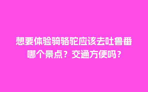 想要体验骑骆驼应该去吐鲁番哪个景点？交通方便吗？