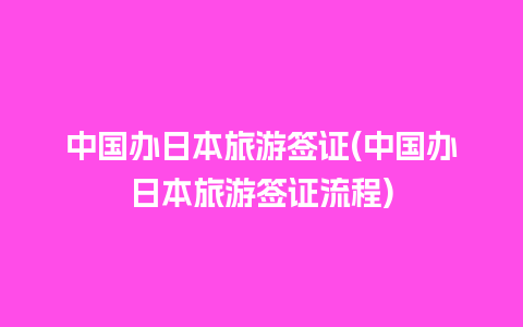 中国办日本旅游签证(中国办日本旅游签证流程)