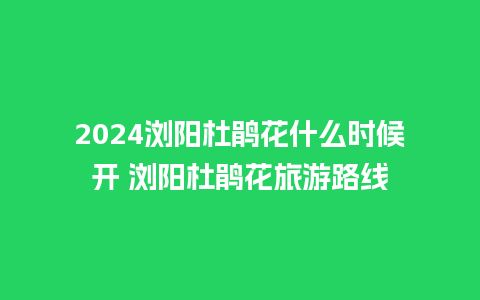 2024浏阳杜鹃花什么时候开 浏阳杜鹃花旅游路线