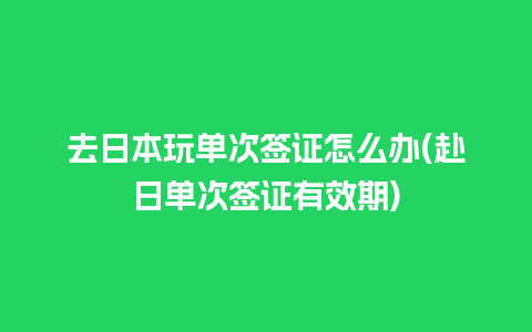 去日本玩单次签证怎么办(赴日单次签证有效期)