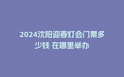 2024沈阳迎春灯会门票多少钱 在哪里举办