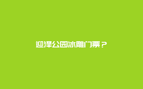 迎泽公园冰雕门票？