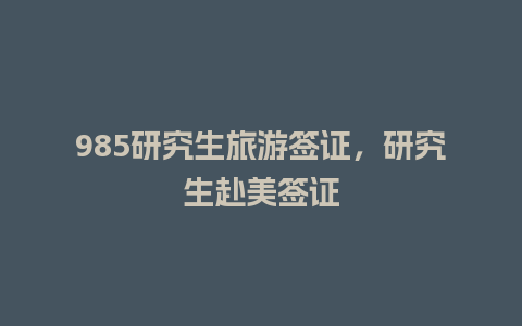 985研究生旅游签证，研究生赴美签证