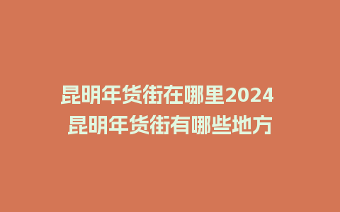 昆明年货街在哪里2024 昆明年货街有哪些地方