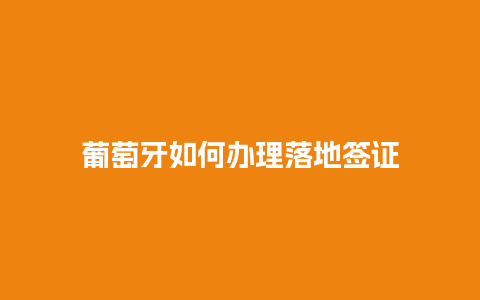 葡萄牙如何办理落地签证